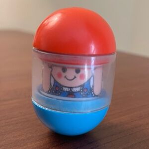 Vintage 1977 Hasbro Tumblin Weebles Red Hair Girl Figure Round